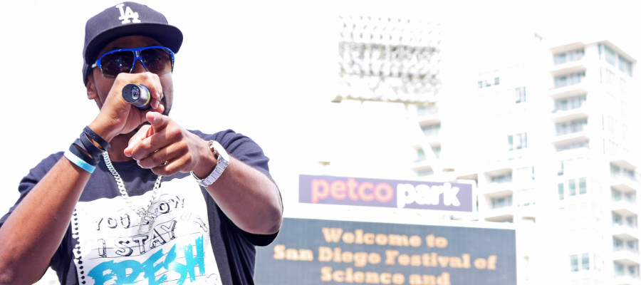 Mr. D performing at Petco Park